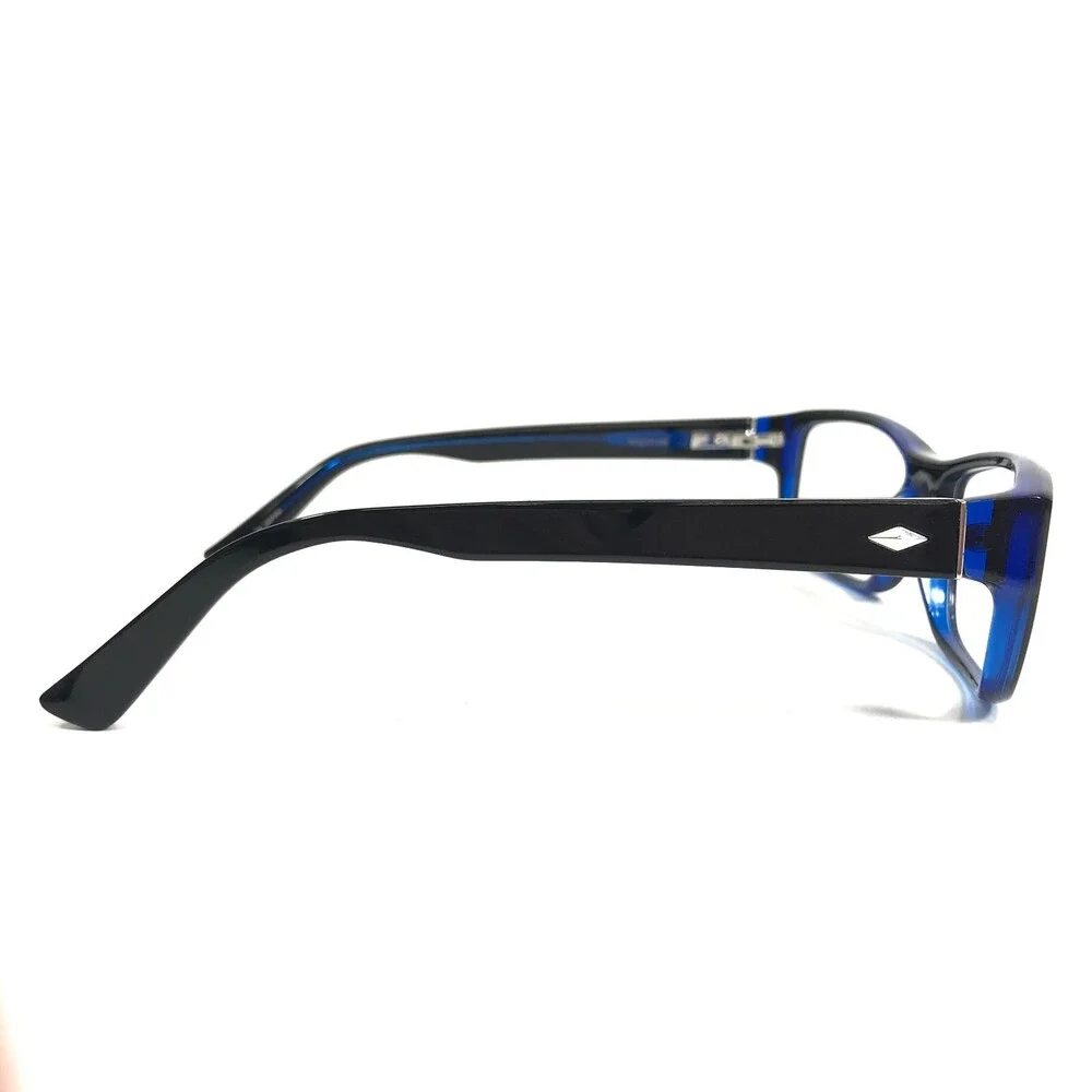 Sama Eyeglasses Frames Strada BLK/DENIM Black Clear Blue Full Rim 57-17-135